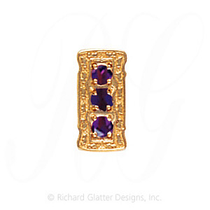 GS493 AMY - 14 Karat Gold Amethyst Slide 